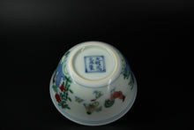 Load image into Gallery viewer, Wood Fired Jingdezhen Porcelain Doucai Meiyintang Chicken Tea Cup 柴烧斗彩鸡缸杯, 95ml