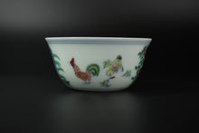 Load image into Gallery viewer, Wood Fired Jingdezhen Porcelain Doucai Meiyintang Chicken Tea Cup 柴烧斗彩鸡缸杯, 95ml