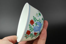 Load image into Gallery viewer, Wood Fired Jingdezhen Porcelain Doucai Meiyintang Chicken Tea Cup 柴烧斗彩鸡缸杯, 95ml