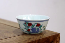 Load image into Gallery viewer, Wood Fired Jingdezhen Porcelain Doucai Meiyintang Chicken Tea Cup 柴烧斗彩鸡缸杯, 95ml