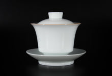 Load image into Gallery viewer, 150ml Master's Jingdezhen Porcelain Gaiwan with brown rim