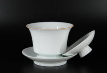 Load image into Gallery viewer, 150ml Master's Jingdezhen Porcelain Gaiwan with brown rim