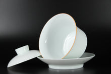 Load image into Gallery viewer, 150ml Master's Jingdezhen Porcelain Gaiwan with brown rim