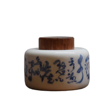 Load image into Gallery viewer, Calligraphy Blanc de Chine Porcelain Tea Caddy with Rounded Edges (Wooden Lid), 350ml