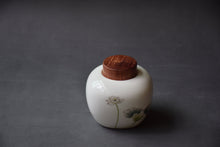 Load image into Gallery viewer, Lotus Motif Large Blanc de Chine Porcelain Tea Caddy (Wooden Lid), 600ml