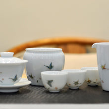 Load image into Gallery viewer, Butterfly Painting Youzhongcai Jingdezhen White Porcelain Teaset
