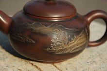 Load image into Gallery viewer, 200ml Junde Nixing Teapot with Landscape Carving by Li Changquan