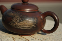 Load image into Gallery viewer, 200ml Junde Nixing Teapot with Landscape Carving by Li Changquan