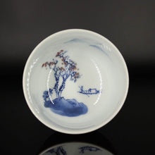 Load image into Gallery viewer, 100ml Fanggu Technique Jihong and Qinghua Porcelain Tree and Fisherman