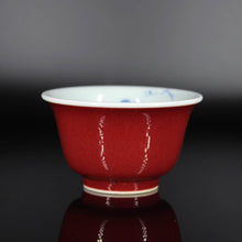 Load image into Gallery viewer, 90ml Fanggu Technique Jihong and Qinghua Porcelain Bird and Bamboo
