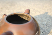 Load image into Gallery viewer, 250ml Nixing Teapot with Landscape Carving by Li Changquan and Calligraphy by Qiu Yi Feng