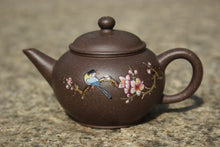 Load image into Gallery viewer, TianQingNi Small Shuiping Yixing Teapot with Diancai Painting, 点彩天青泥小水平壶, 75ml