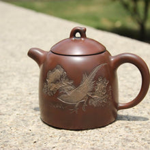 Load image into Gallery viewer, 300ml Nixing Qinquan Teapot with Carvings of Bird by Li Changquan