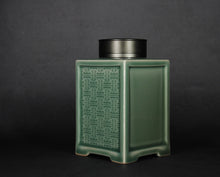 Load image into Gallery viewer, Celadon Porcelain Square Tea Caddy from Jingdezhen