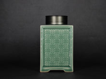 Load image into Gallery viewer, Celadon Porcelain Square Tea Caddy from Jingdezhen