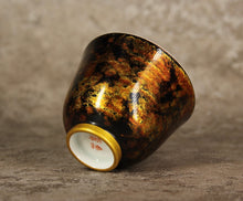 Load image into Gallery viewer, Gold Lacquerware White Porcelain Huashen Teacup from Jingdezhen, 70ml