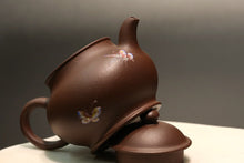 Load image into Gallery viewer, Panhu Zini Yixing Teapot with diancai painting of butterflies, 点彩紫泥潘壶, 120ml
