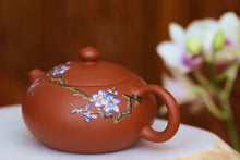 Load image into Gallery viewer, Zhuni Xishi Yixing Teapot with Diancai Flowers, 点彩朱泥西施壶, 120ml