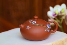 Load image into Gallery viewer, Zhuni Xishi Yixing Teapot with Diancai Flowers, 点彩朱泥西施壶, 120ml