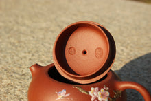 Load image into Gallery viewer, Zhuni Xishi Yixing Teapot with Diancai Painting of Blossoms and Butterfly, 点彩朱泥西施壶, 110ml