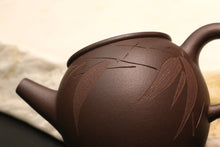 Load image into Gallery viewer, Dicaoqing Tall Julun Yixing Teapot with Carving of Bamboo, 底槽青巨轮壶,  150ml