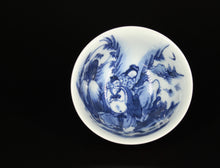 Load image into Gallery viewer, 110ml Jihong Glaze Qinghua Porcelain Zhu Bajie Carrying Wife Teacup 青花霁红猪八戒背媳妇杯