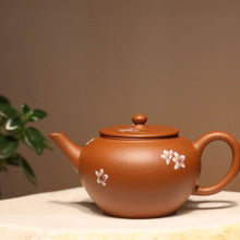 Load image into Gallery viewer, Zhuni Yuzhenzhiwan Yixing Teapot with Diancai Painting of Blossoms, 点彩朱泥玉珍之玩 110ml