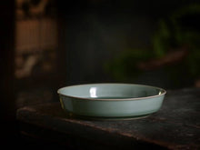 Load image into Gallery viewer, Celadon Porcelain High Rim Saucer for Teapot or Gaiwan from Jingdezhen