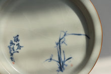 Load image into Gallery viewer, Moon White Ruyao Saucer with Orchids 月白汝窑壶承