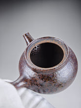 Load image into Gallery viewer, Wood Fired Dark Ash Side Handle Nixing Teapot by Li Wenxin 李文新柴烧侧把壶 100ml
