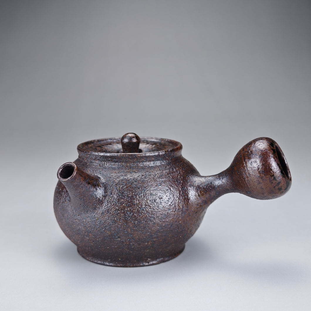 Wood Fired Dark Ash Side Handle Nixing Teapot by Li Wenxin 李文新柴烧侧把壶 100ml