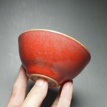 Load image into Gallery viewer, Red Ruyao Chicken Heart Teacup 汝窑霁红鸡心杯 100ml
