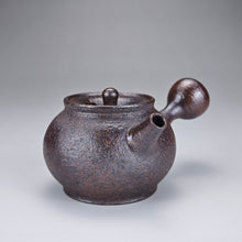 Load image into Gallery viewer, Wood Fired Dark Ash Side Handle Nixing Teapot by Li Wenxin 李文新柴烧侧把壶 100ml
