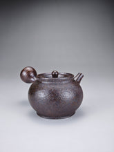 Load image into Gallery viewer, Wood Fired Dark Ash Side Handle Nixing Teapot by Li Wenxin 李文新柴烧侧把壶 100ml
