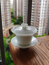 Load image into Gallery viewer, 100ml Little Horseshoe Tianbai Jingdezhen White Porcelain Gaiwan
