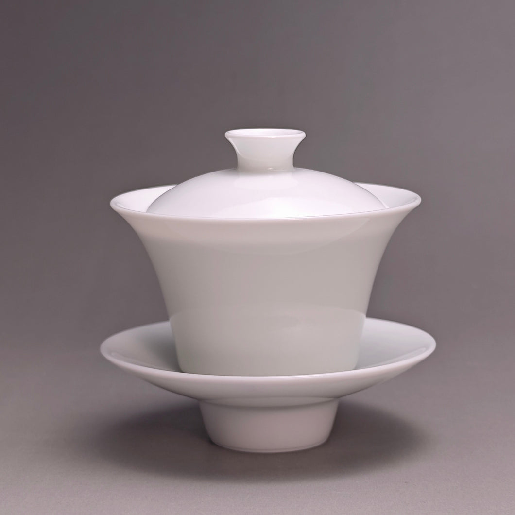 100ml Little Horseshoe Tianbai Jingdezhen White Porcelain Gaiwan