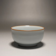 Load image into Gallery viewer, 110ml Wide Moon White Ruyao Teacup 汝窑月白宽口圆柱杯

