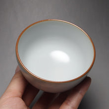 Load image into Gallery viewer, 110ml Moon White Ruyao Cylinder Teacup 汝窑月白缸杯
