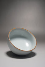 Load image into Gallery viewer, 110ml Wide Moon White Ruyao Teacup 汝窑月白宽口圆柱杯
