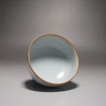 Load image into Gallery viewer, 110ml Wide Moon White Ruyao Teacup 汝窑月白宽口圆柱杯
