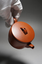 Load image into Gallery viewer, Fully Handmade Zhuni Hanwa Teapot by Yu Bo 全手工余波朱泥汉瓦带底刻 110ml
