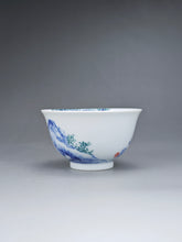 Load image into Gallery viewer, 110ml Qinghua Fanggu Jingdezhen Porcelain Teacup by KuangShi 艺品青花小碗杯
