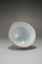 Load image into Gallery viewer, Fencai Hand Painted Flower and Deer Moon White Ruyao Teacup 粉彩花鹿杯 115ml

