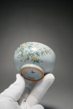 Load image into Gallery viewer, Fencai Hand Painted Blossoms Moon White Ruyao Teacup 粉彩花卉杯 115ml

