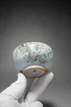 Load image into Gallery viewer, Fencai Hand Painted Blossoms Moon White Ruyao Teacup 粉彩花卉杯 115ml
