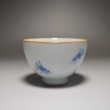 Load image into Gallery viewer, 120ml Qinghua Crickets Moon White Ruyao Teacup 月白汝窑蟋蟀杯
