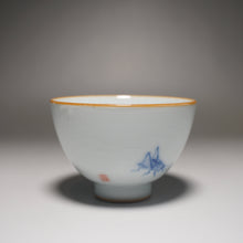 Load image into Gallery viewer, 120ml Qinghua Crickets Moon White Ruyao Teacup 月白汝窑蟋蟀杯
