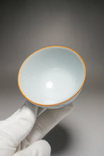 Load image into Gallery viewer, 120ml Qinghua Crickets Moon White Ruyao Teacup 月白汝窑蟋蟀杯
