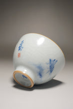 Load image into Gallery viewer, 120ml Qinghua Big Cricket Moon White Ruyao Teacup 月白汝窑蟋蟀杯
