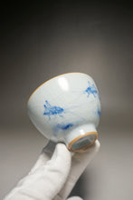 Load image into Gallery viewer, 120ml Qinghua Big Cricket Moon White Ruyao Teacup 月白汝窑蟋蟀杯
